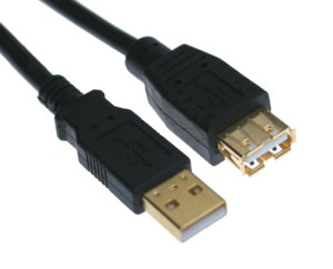 10ft. Black USB 2.0 Hi-Speed A to A High Performance Extension Cable