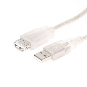 10ft. Clear USB 2.0 Hi-Speed A to A High Performance Extension Cable