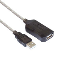 PSG91469 Pack of 2 USB CABLE 12M 2.0 A PLUG-RCPT BEIGE, 