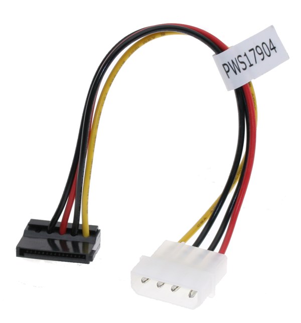 SATA Power Cable Adapter Molex to SATA 15-pin Power Right Angle SATA Schematics USBGear